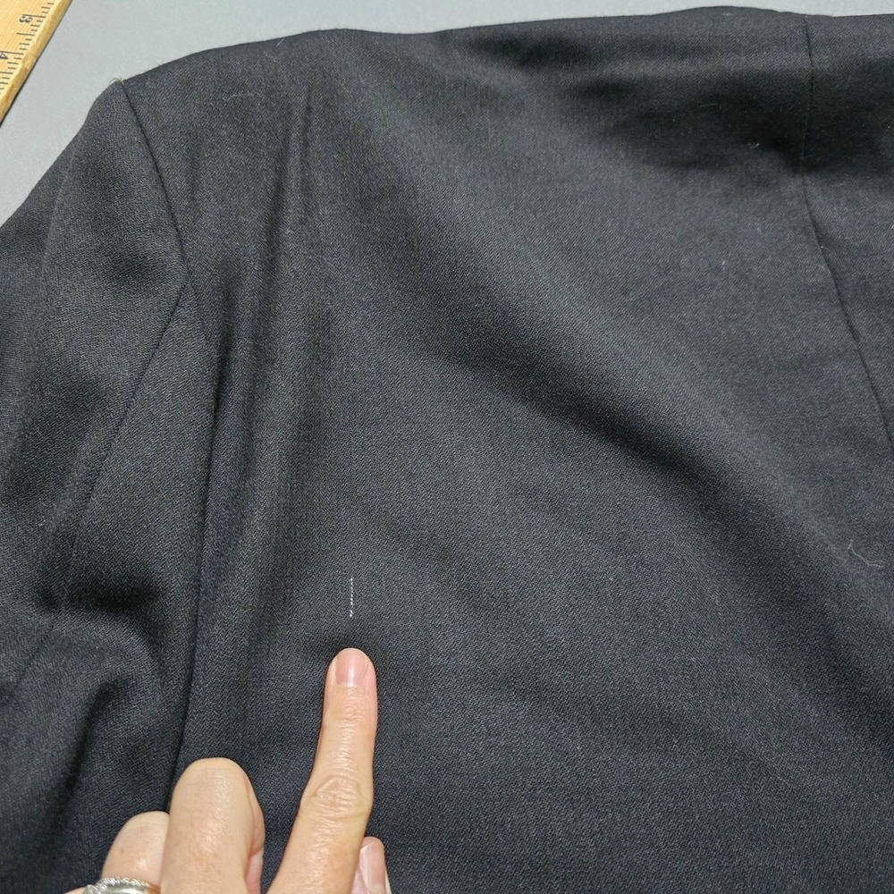 Stafford Blazer Mens 44R Black 100% Pure‎ New Wool 3 Button Sport Coat - Picture 13 of 13